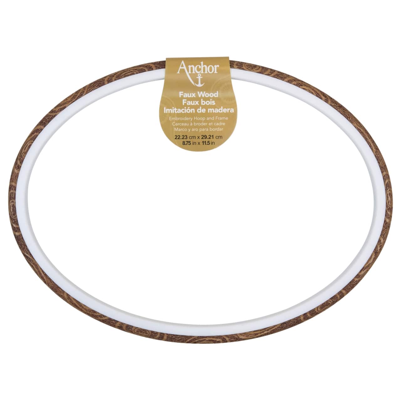 Anchor® 11.5" Faux Wood Oval Embroidery Hoop & Frame